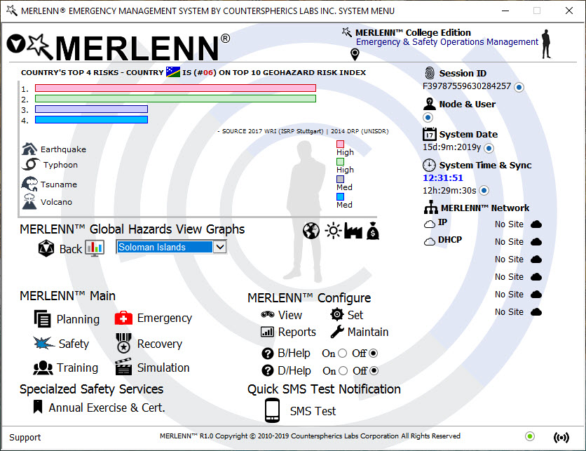 Counterspherics' Emergency Contingency Operations, Resource Management, Logistics Management,  Alerting, Tracking, Reporting, Compliance (FEMA, CMS Emergency, NIST, CLERY, HIPAA)